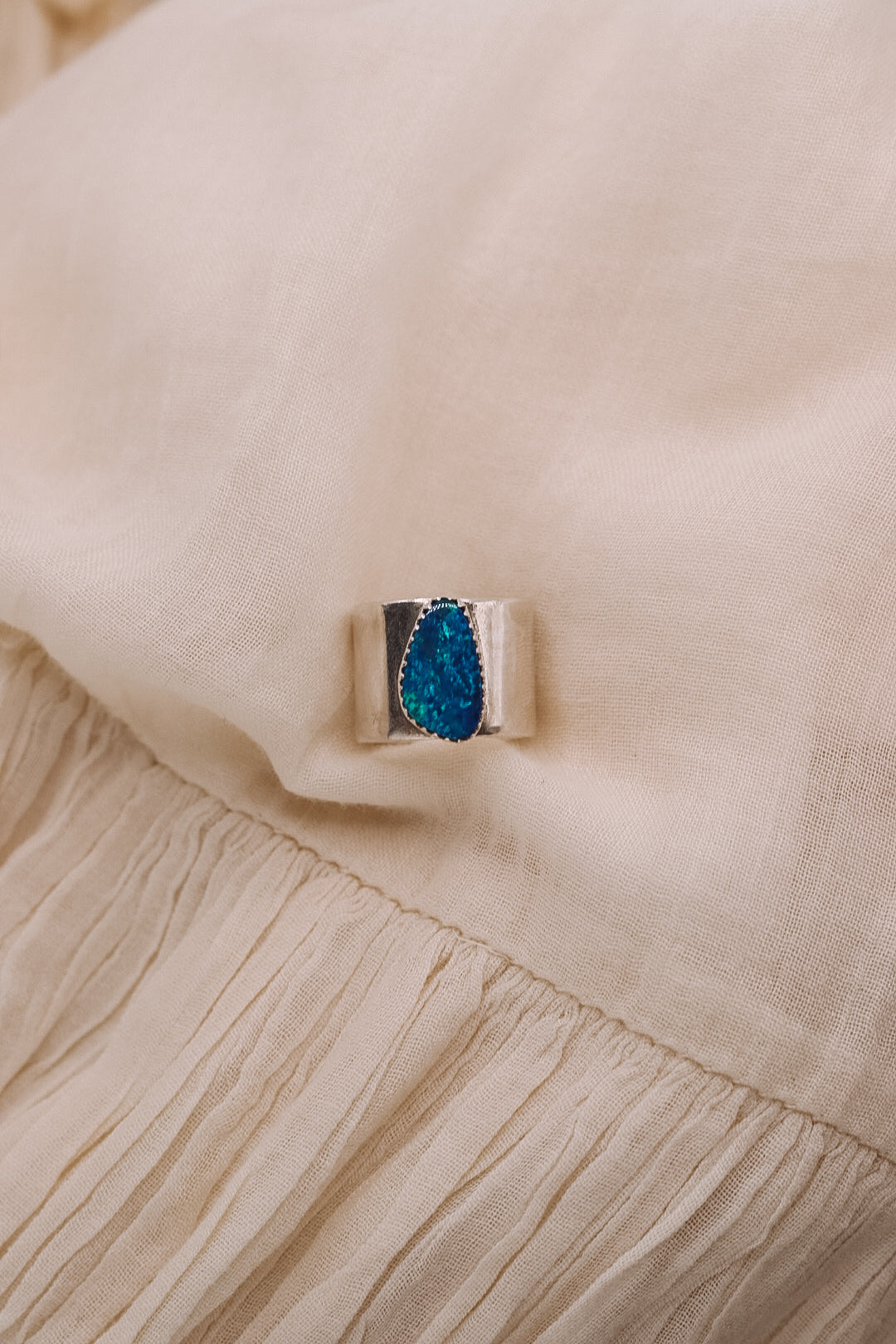 Nightfall Coober Pedy Opal Doublet Ring