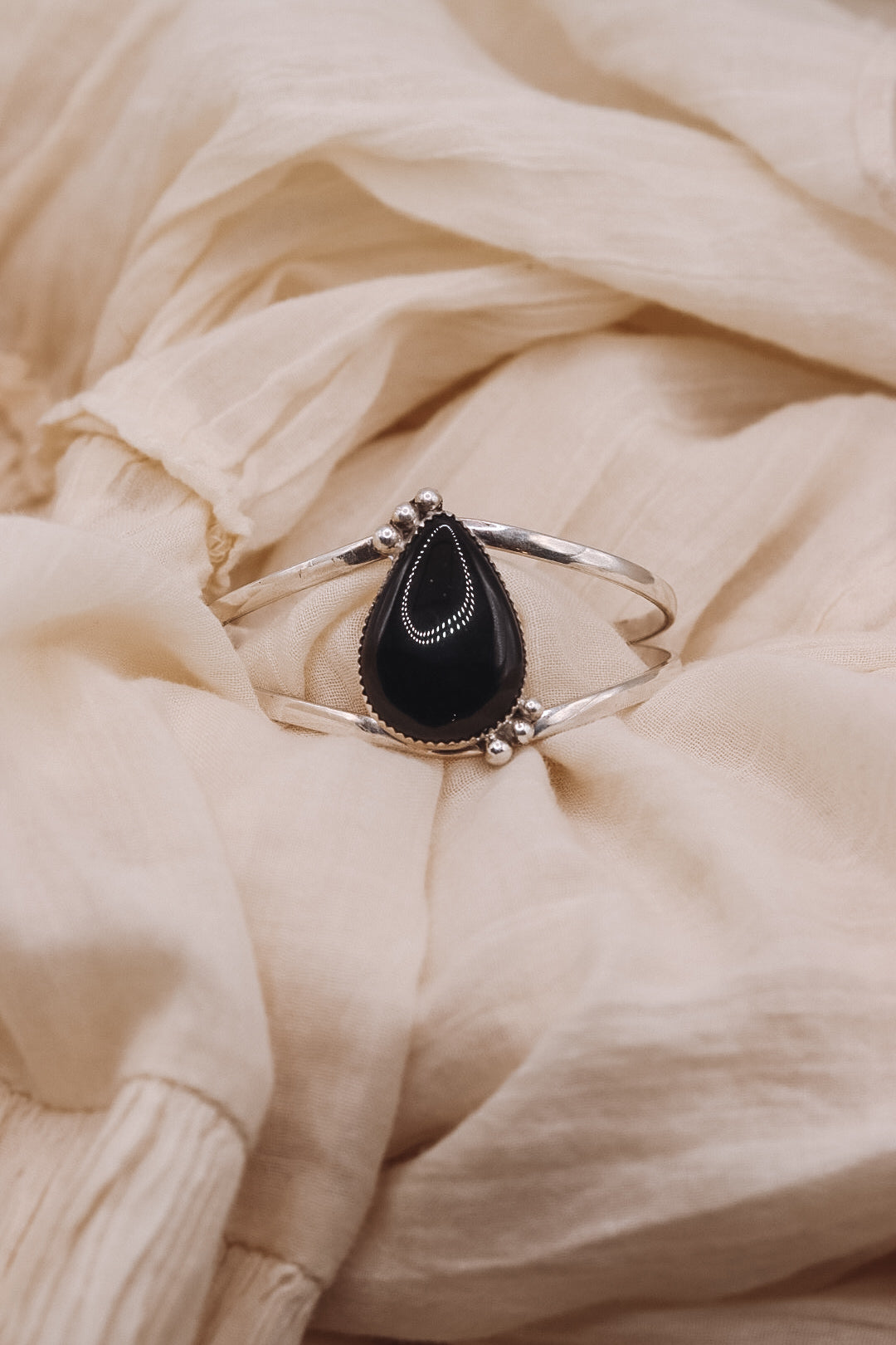 Eclipse Black Onyx Cuff Bracelet