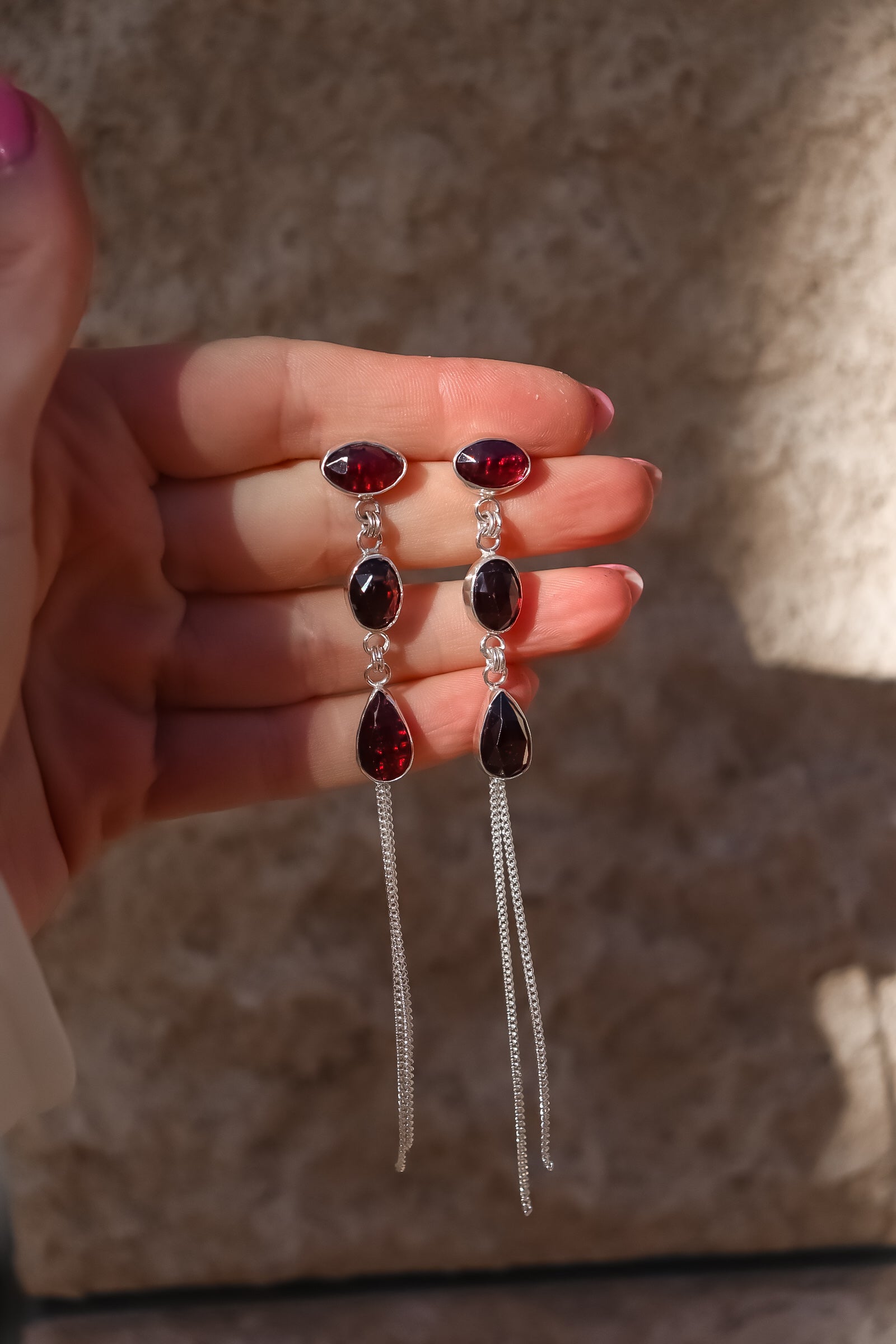 Triple Garnet Dangles